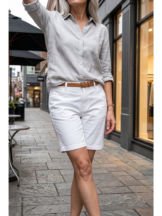 Lee Pants - Lee Legendary Style Bermuda Shorts Women's White Mid Rise Size 14 M (NWT)